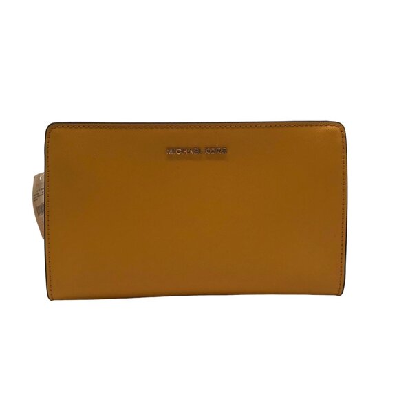Michael Kors Sun Yellow Saffiano Leather Jet Set Travel Convertible Crossbody - Picture 1 of 11